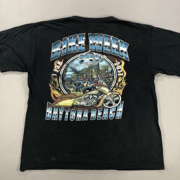 Daytona Beach Bike Week Florida 2017 Motorcycle Merch Mens Tshirt XL - Picture 1 of 7